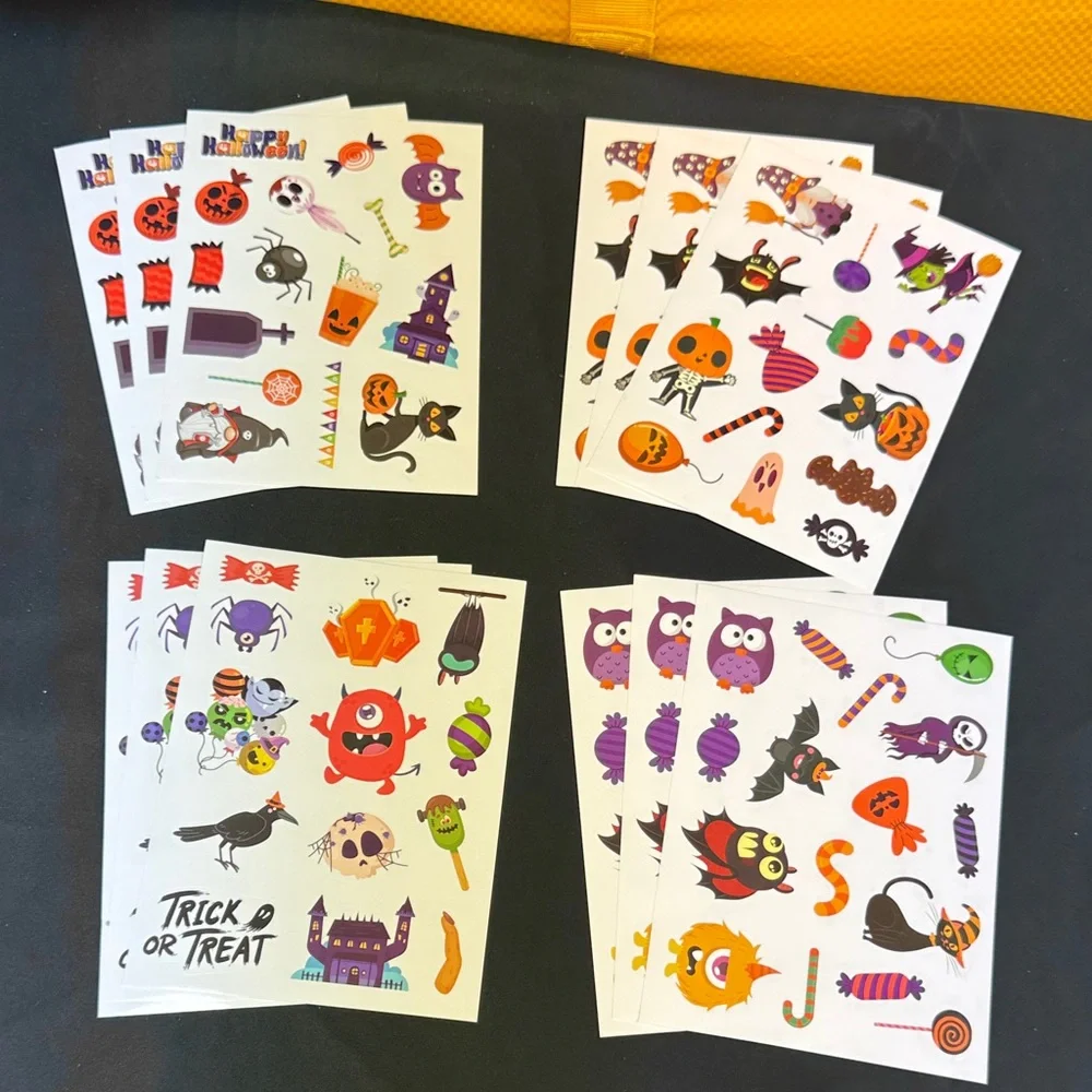 Halloween Party Sticker Set - Multicolor 3 pages of each design 12 total pages